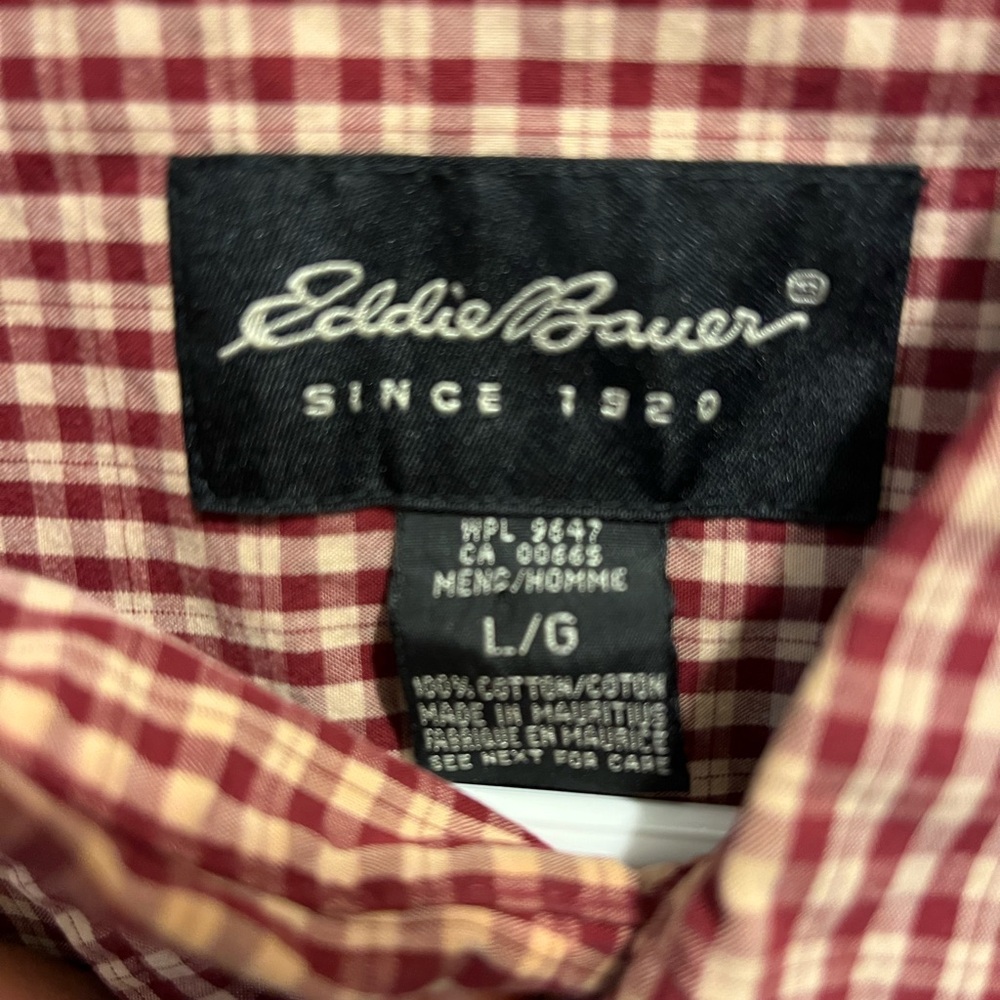 Eddie Bauer Gingham Checked Oxford L